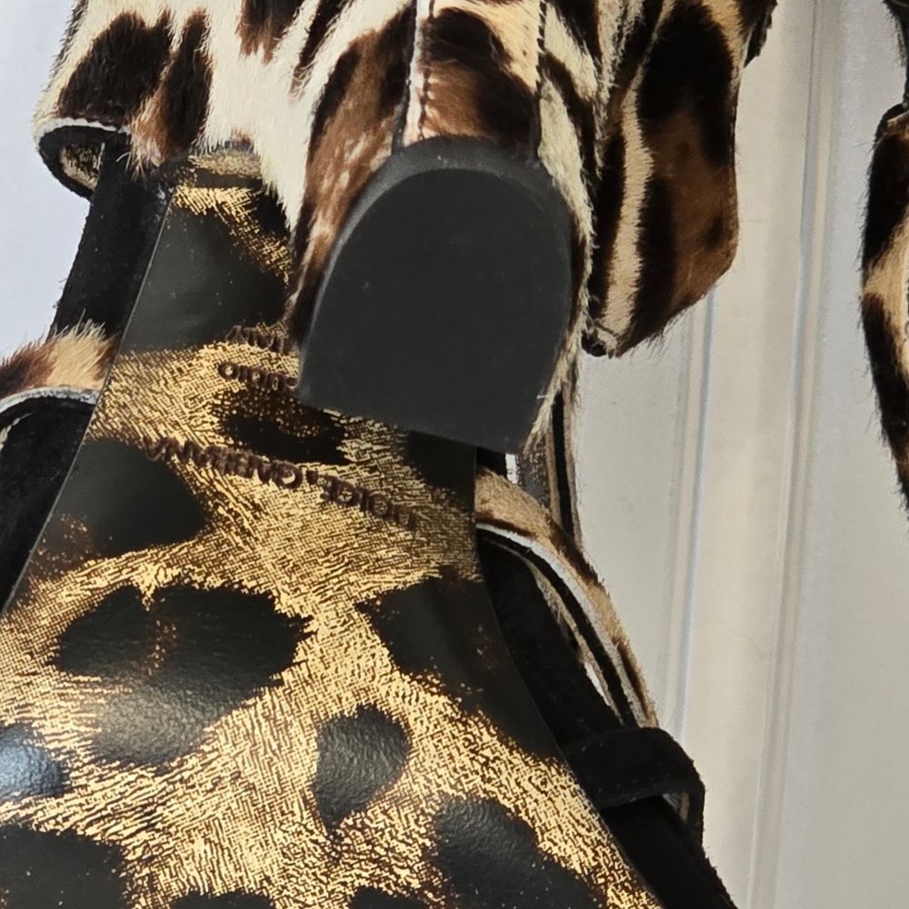 Dolce and Gabbana Animal Print Calf Hair Strappy Heels Size EU 38/ US 8 - Picture 12 of 15